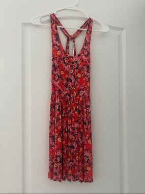 Kimchi Blue Red Floral Midi Dress